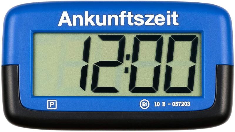 Needit Park Micro elektronische Parkscheibe mit Zulassung I Digitale Parkuhr Mikro blau mit Batterie u. Montage Zubehör 