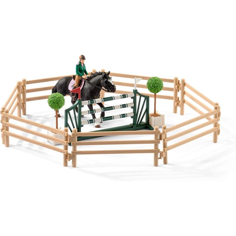 Schleich 42389 Reitschule mit Reiterinnen und Pferden, ab 5 Jahren, HORSE CLUB - Spielset, 40 Teile