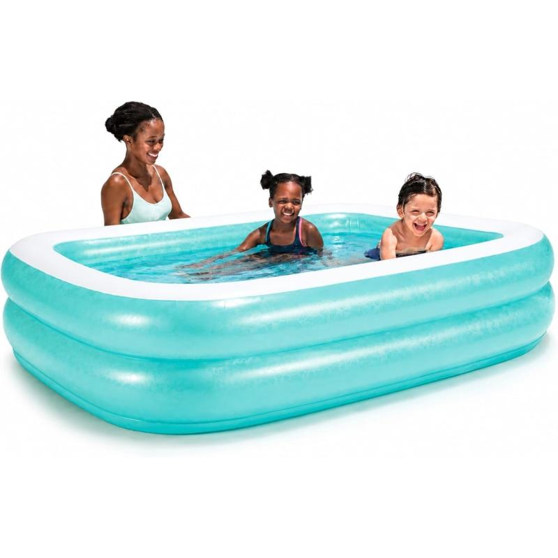 Bestway® 54005 - Planschbecken 201x150x51 cm türkis, eckig Family Pool
