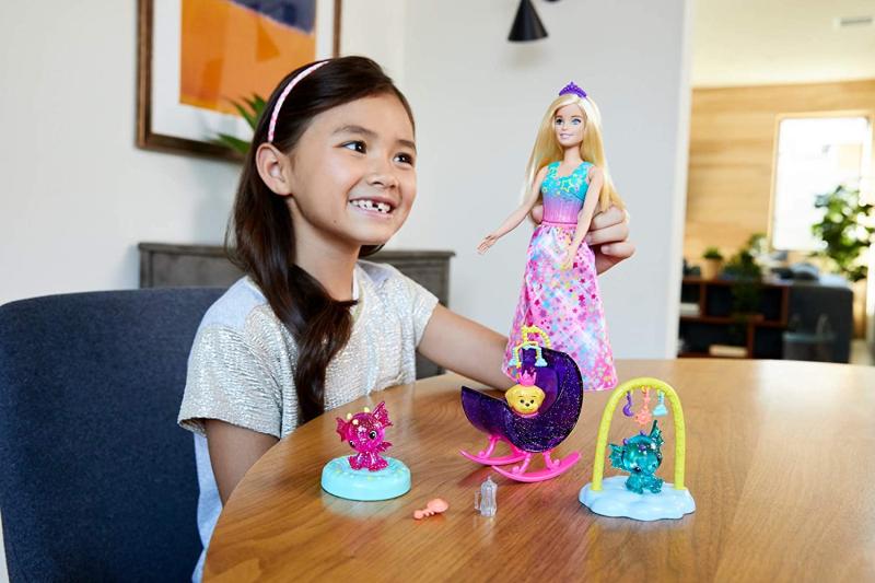 Barbie GJK51 - Dreamtopia Drachen Kindergarten Spielset mit Prinzessin