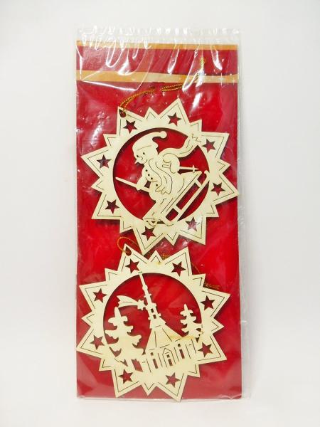 Weihnacht Holz-Hnger, 2er Set 11x11cm 