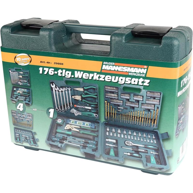 Brüder Mannesmann M29086 Werkzeugkoffer 176-teiliger Werkzeugsatz