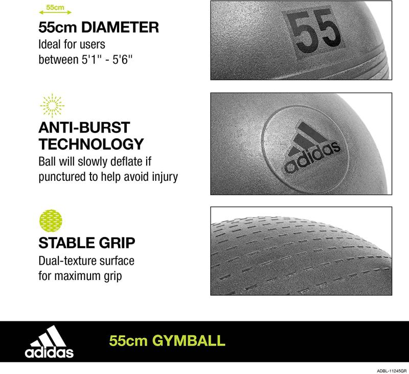 Adidas Training - Gymnastikball Grau, Ø 65 cm