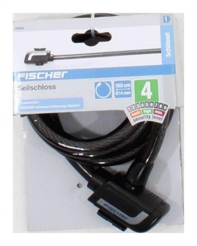 Fischer Seilschloss, Lnge 180cm, Durchmesser 14mm, Schwarz, 14 mm 