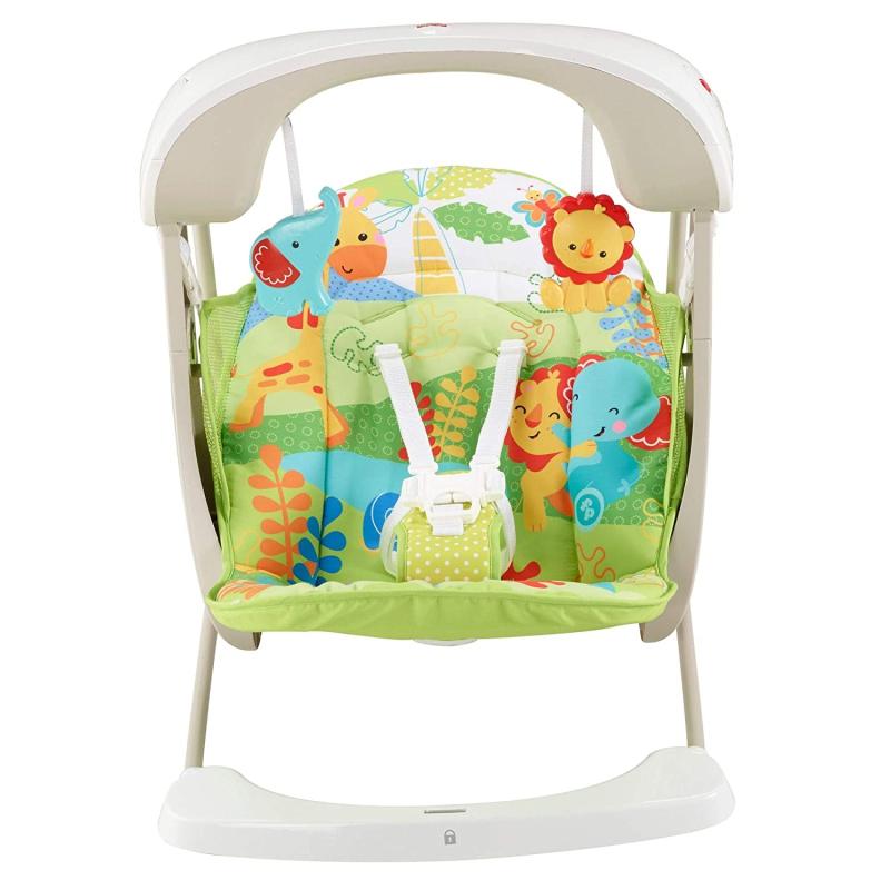 Mattel Fisher-Price CCN92 2 in 1 Babyschaukel im Regenwald Design