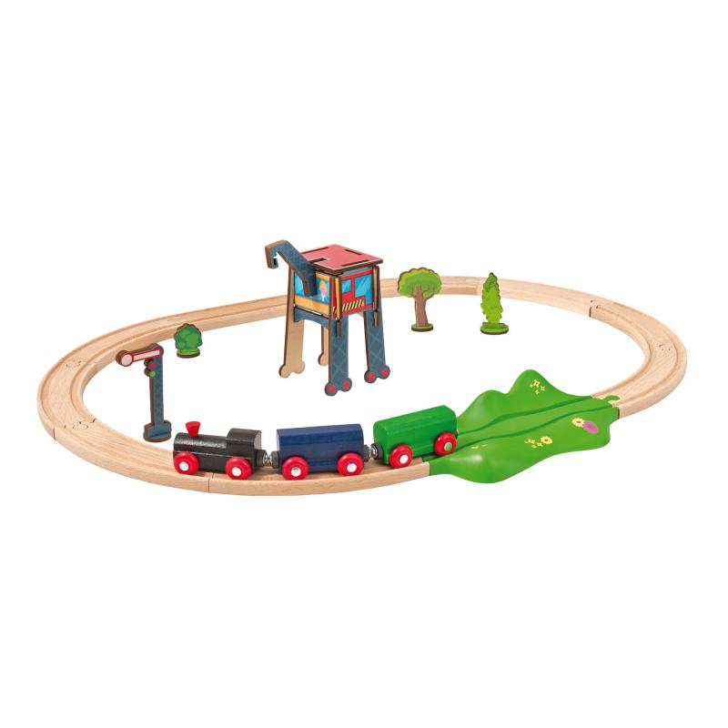 Eichhorn - Schienenbahn mit Zubehör, Streckenlänge: 205cm, FSC 100%, Buchenholz
