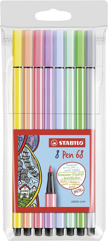STABILO Premium-Filzstift 68 - Pastellfarben 8er Pack 