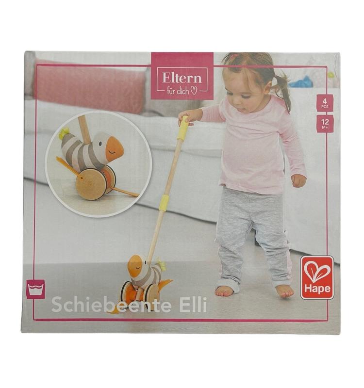 Hape E8510 Schiebeente Elli, Schiebespielzeug, ab 12 Monaten, bunt