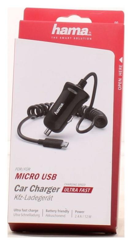 Hama 00178261 Kfz-Ladegert Micro-USB 2.4 A - Mobilfunk (Schwarz) 