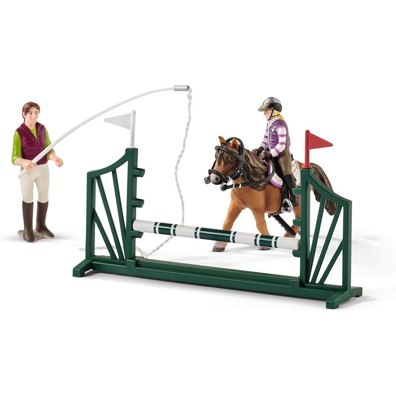 Schleich 42389 Reitschule mit Reiterinnen und Pferden, ab 5 Jahren, HORSE CLUB - Spielset, 40 Teile