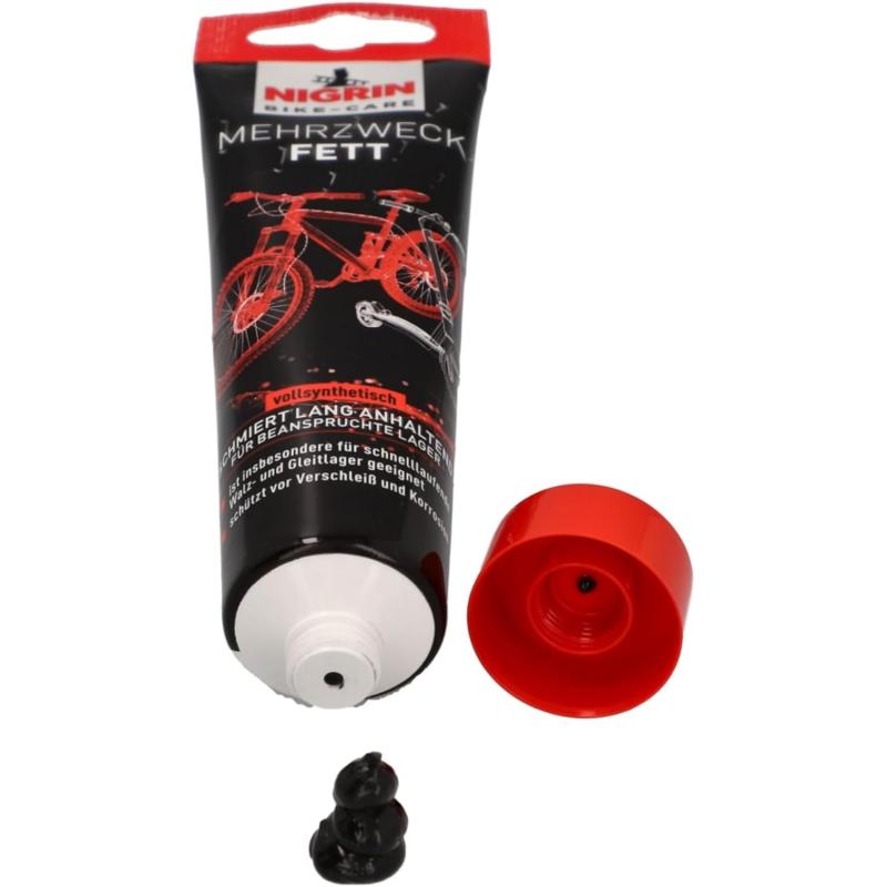 NIGRIN BIKE-CARE Mehrzweck-Fett, 100 g Tube, Schmierfett für Fahrrad, auch für Hobby und Werkstatt, Harz- und Silikonfrei