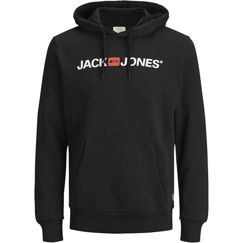 JACK & JONES Male Kapuzenpullover Logo Kapuzenpullover BLACK - L