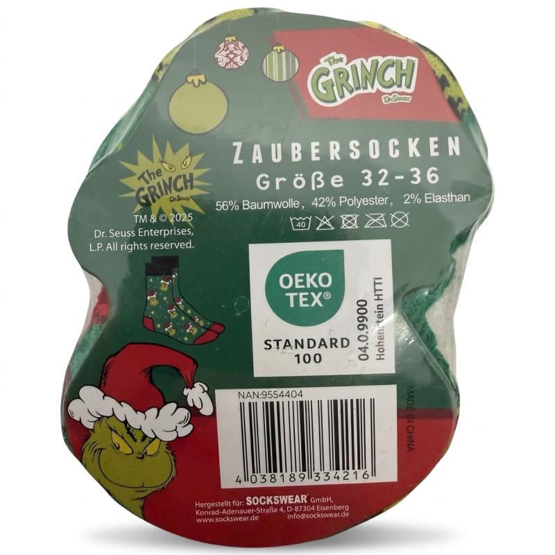 The GRINCH 1 Paar Kinder Zaubersocken Grün 32-36