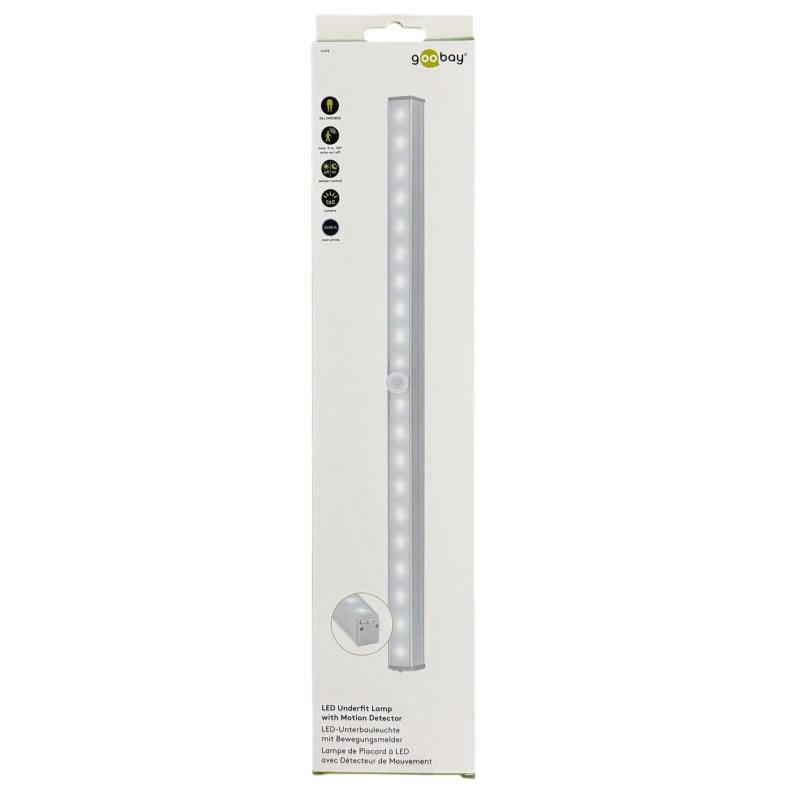 Goobay LED-Unterbauleuchte mit Bewegungsmelder 30 cm Farbtemperatur 6500K kalt-weiß - SILBER