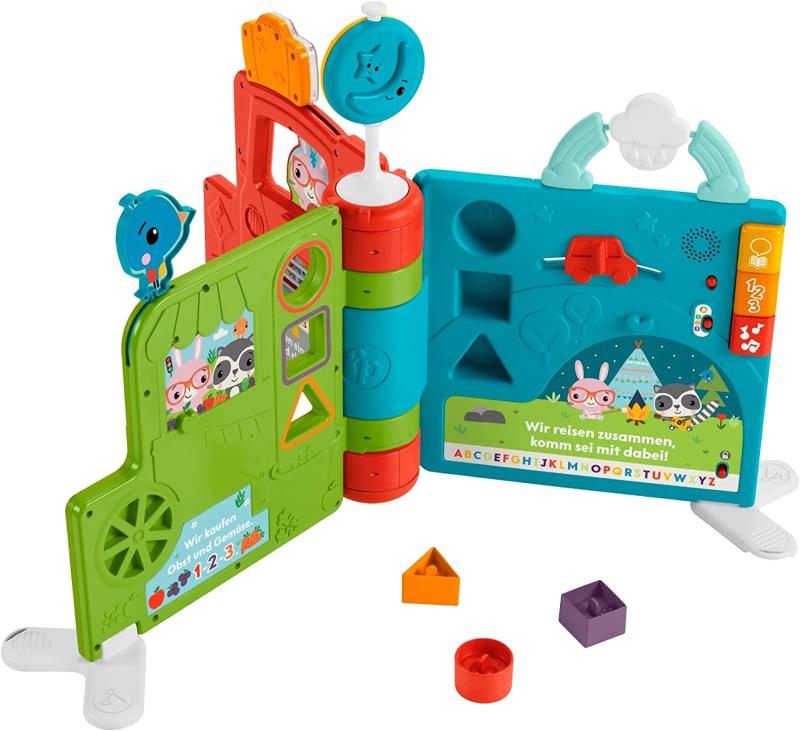 Fisher-Price HCL07 - Riesen Sitz&Steh Erlebnisbuch, elektronisches Lernspielzeug und Aktivitätszentrum