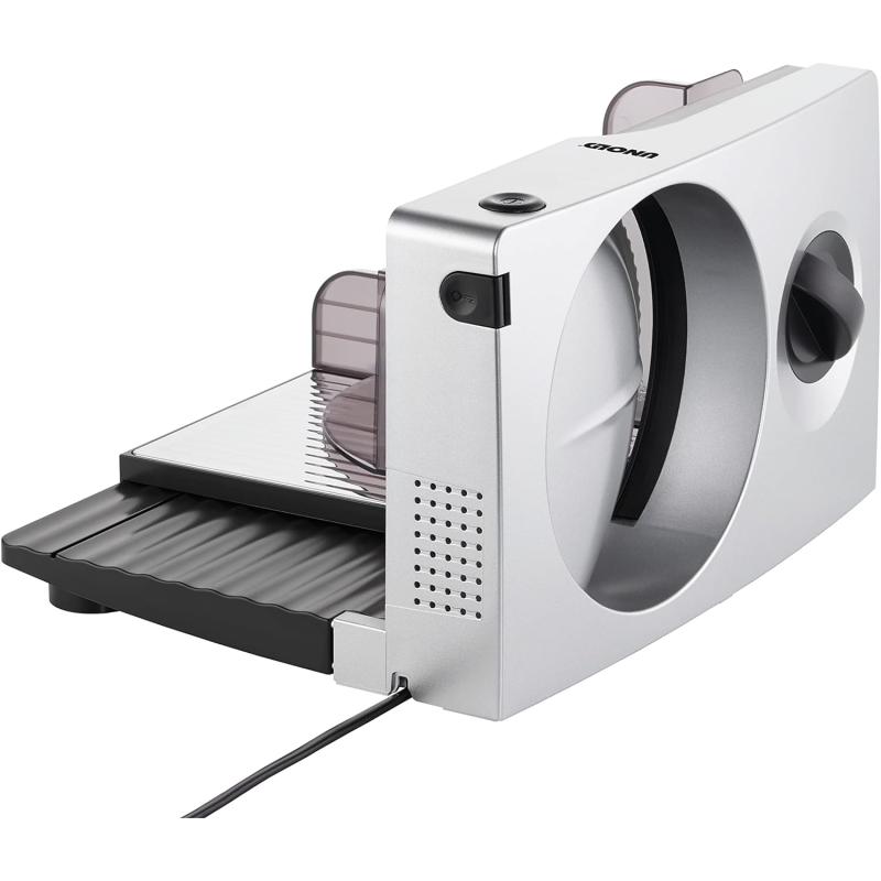 Unold 78866 ALLESSCHNEIDER Curve Silver, 100 W, 230 V, zusammenklappbar, Edelstahlmesser, Silber/Schwarz, Edelstahl
