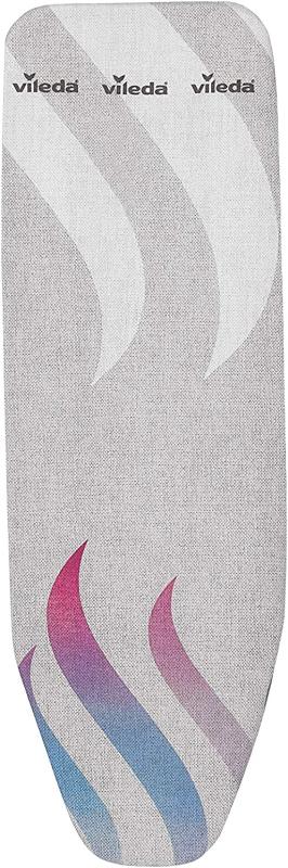 Vileda Total Reflect Plus Bügelbrettbezug für Dampfbügelstation, Bügelbretter von 120–130 x 38-45 cm, Grau