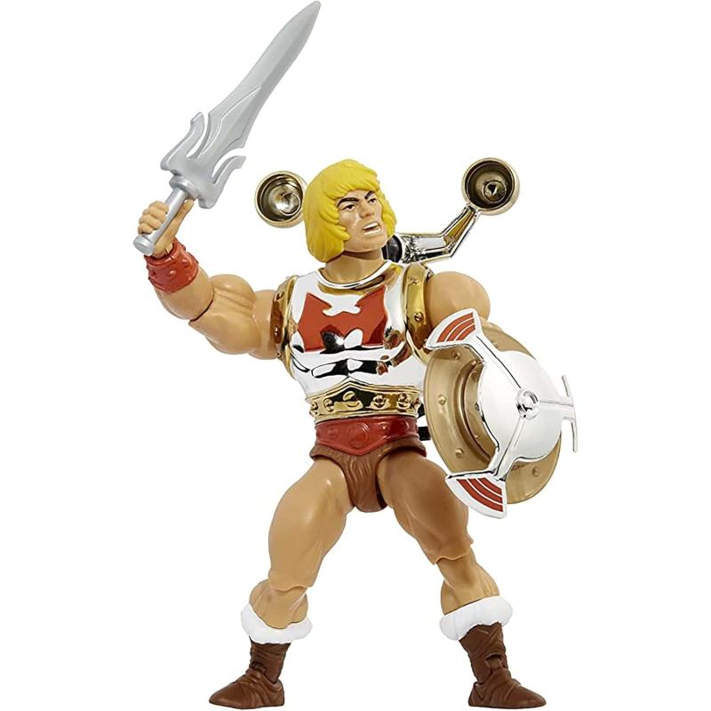 Masters of the Universe HDT22 - Origins Deluxe HE-MAN mit fliegenden Fäusten, 14 cm große Actionfigur