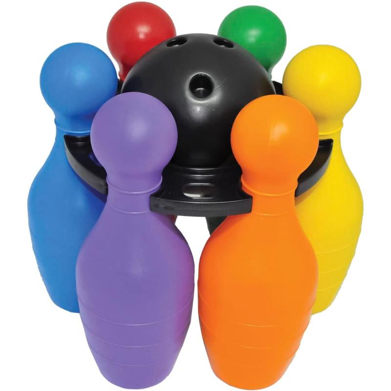 Wader 80030 Bowling Höhe von 31 cm, Mehrfarbig, 6 Kegel 