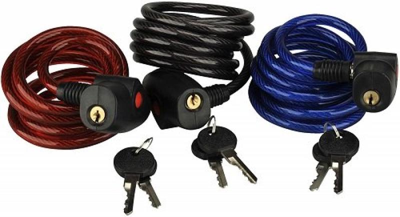 FISCHER Spiralschloss Family 3x Stck, Lnge 180cm, Durchmesser 8mm, Farblich Sortiert