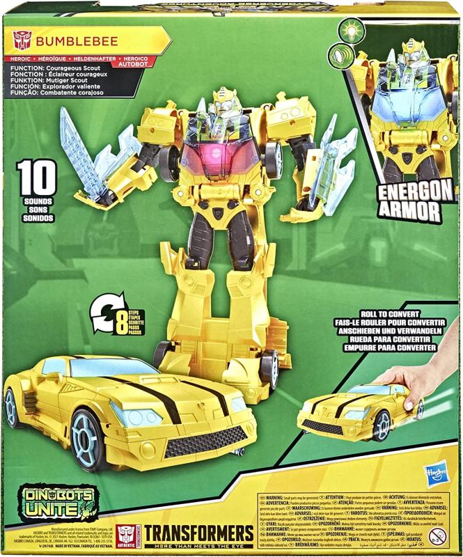 Transformers Spielzeug Bumblebee Cyberverse Adventures Roll N’ Change BUMBLEBEE Action-Figur zum Anschieben, 25 cm