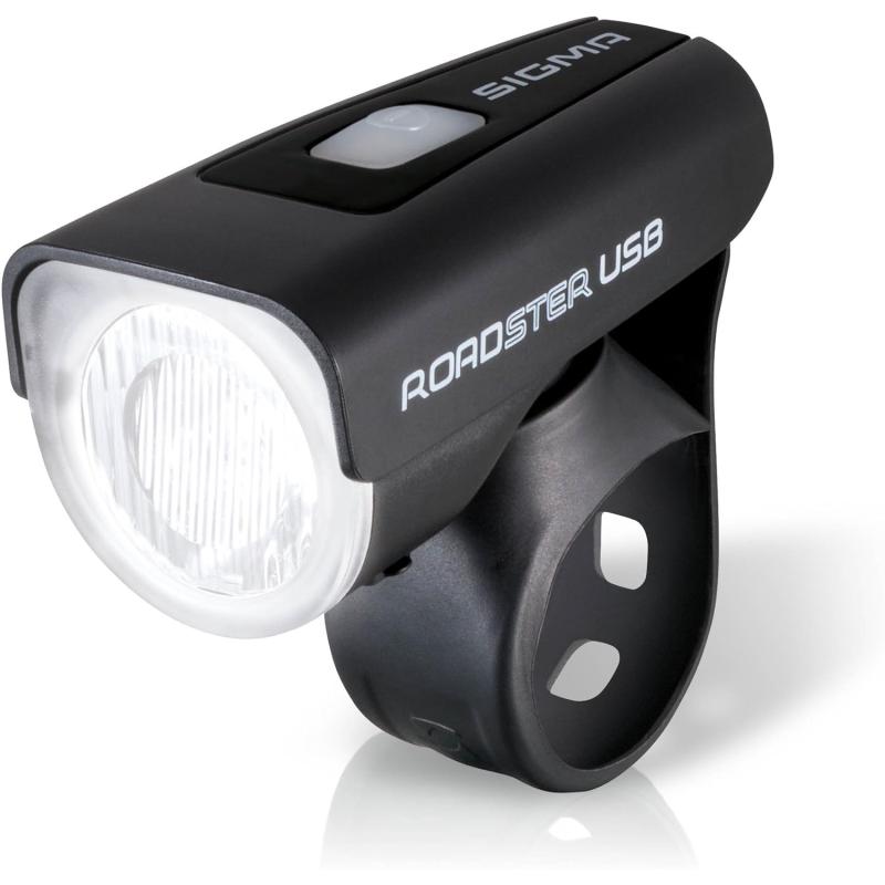 Sigma Sport LED Akku Fahrradbeleuchtung ROADSTER USB / NUGGET II Set, 25 LUX, wiederaufladbare Fahrradlampe + Rücklicht, StVZO zugelassen, Schwarz