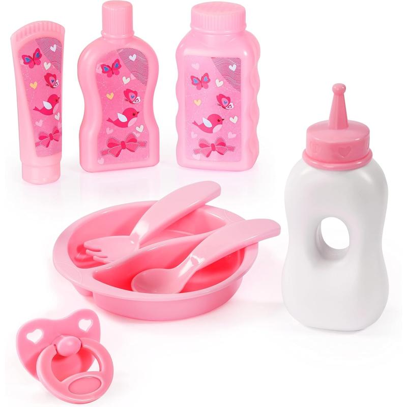 Bayer Design 15012B - Kombi-Puppenwagen Grande Mega-Set mit Reisebett und viel Zubehör, lila, 46cm-75cm