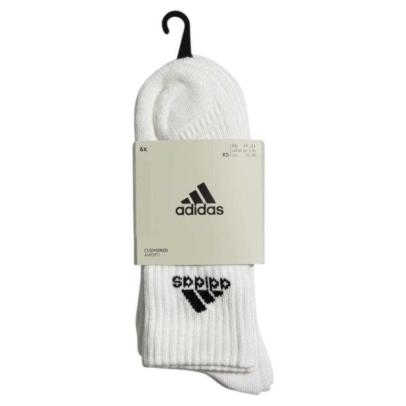 adidas Cushioned Sportswear Crew Socken, 6 Paar, Baumwolle, 19-21