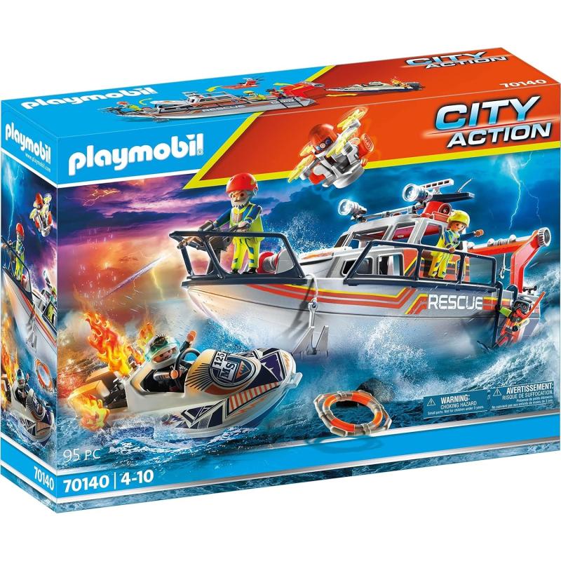 PLAYMOBIL City Action 70140 Seenot: Löscheinsatz mit Rettungskreuzer