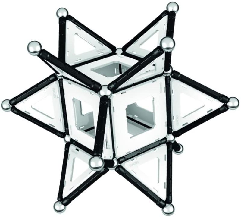 Geomag CLASSIC Black & White, Magnetkonstruktionen und Lernspiele, 104-teilig