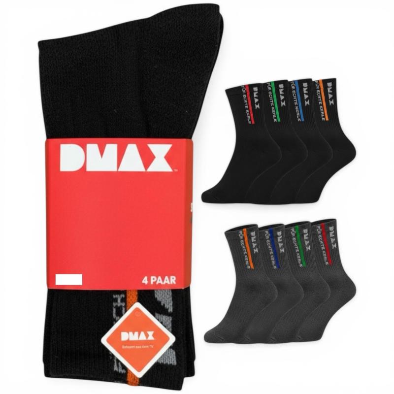 DMAX 4 Paar Herren Allrounder Socken FÜR ECHTE KERLE Diverse Farben & Größen