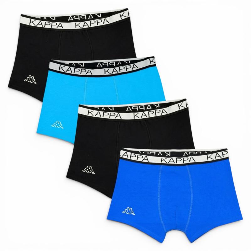 KAPPA 4er Pack Herren Boxershort (19-4150) Black-Blue-Turquoise Gr. M