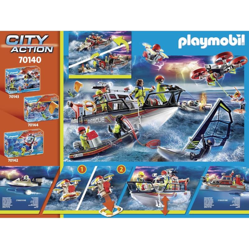 PLAYMOBIL City Action 70140 Seenot: Löscheinsatz mit Rettungskreuzer
