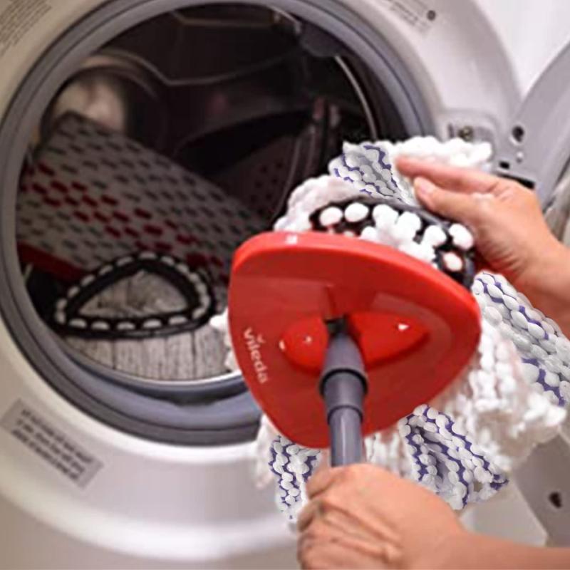 Vileda TURBO 3in1 Ersatzbezug, Mop, 1er Pack, Bodenwischer, Ersatz, Refill, Hartböden, lila weiß