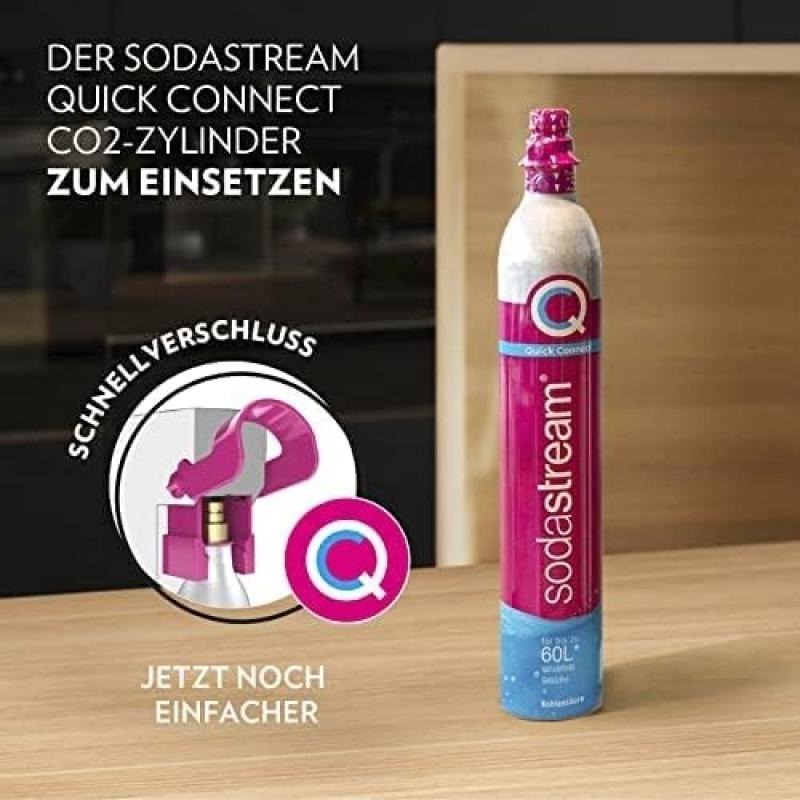 SodaStream Quick Connect Reservezylinder, Kohlensäure für bis zu 60 Liter gesprudeltes Wasser, Pink