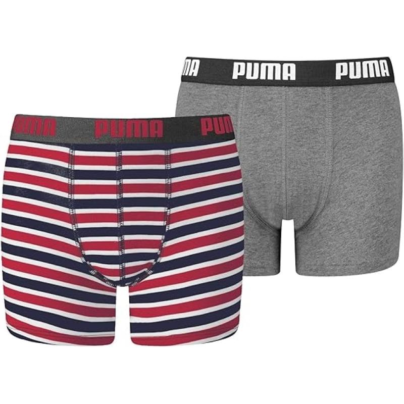 PUMA 2er Pack Kinder Everyday Boxershorts Unterhose Basic, Ribbon RED, 134-140