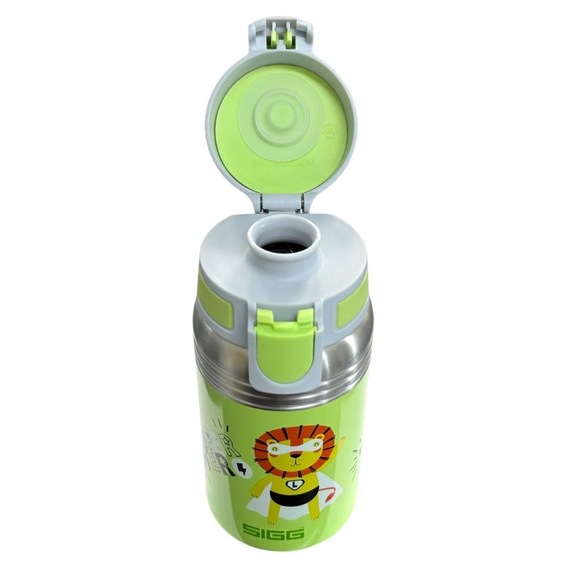 SIGG - Edelstahl Trinkflasche 0,5L - LÖWE HERO - BPA-frei - GRÜN