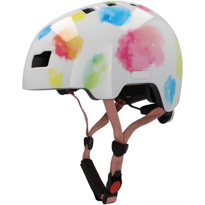 FISCHER BMX Fahrradhelm, Radhelm, Dirt Bike Helm Plus Splash, XS/S, 48-54cm, bunt, mit integriertem LED-Rücklicht