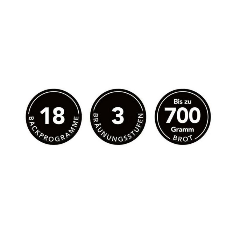 MAXXMEE Brotbackautomat mit 18 Backprogrammen | Einstellbarer Bräunungsgrad in 3 Stufen, zwei Brotgrößen (550g/700g), 15 Stunden Timer | Brotbackmaschine [500 Watt/weiß]