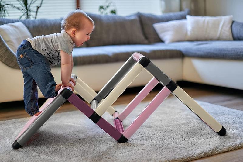 Quadro Beginner Home - Klettergerüst und Lernturm für drinnen und draußen |Ab 6 Monaten bis 2 Jahren (Berry) AUSSTELLUNGSSTÜCK