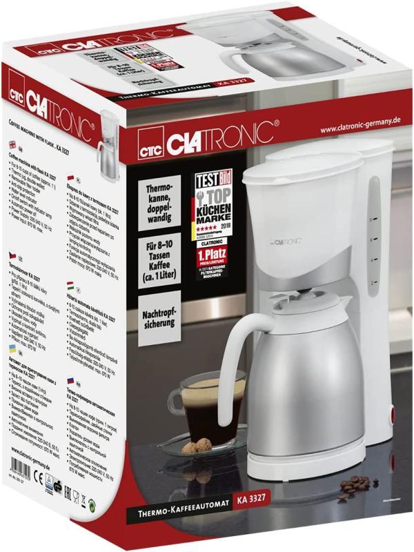 Clatronic Thermo-Kaffeeautomat KA3327 für 8-10 Tassen, Weiss