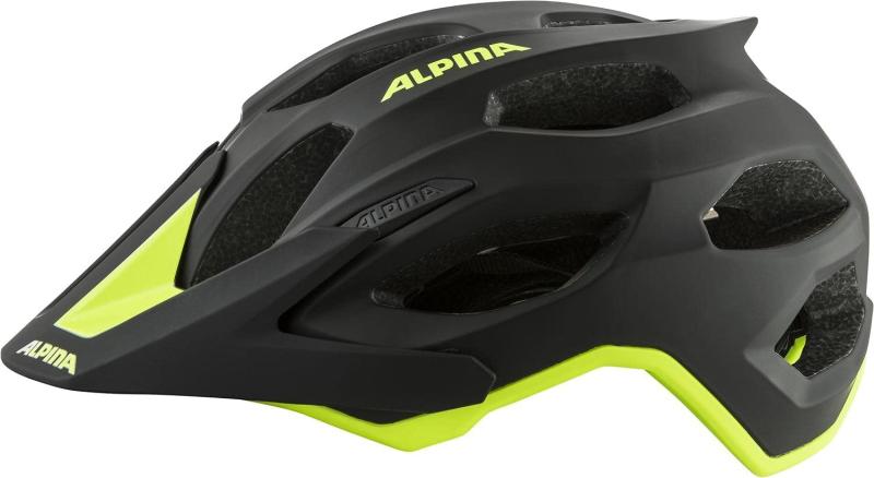 ALPINA Unisex - Erwachsene, CARAPAX 2.0 Fahrradhelm, black-neon yellow matt, 57-62 cm