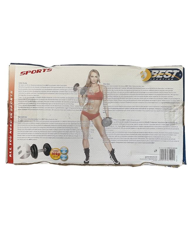 Best Sporting Hantelset Kurzhantel Hanteln 10 kg aus Gusseisen mit Stellringen