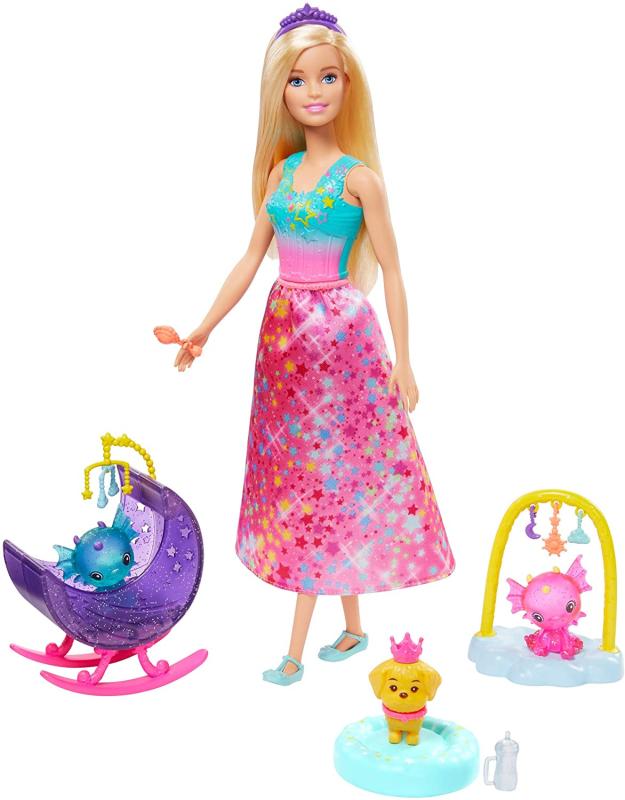 Barbie GJK51 - Dreamtopia Drachen Kindergarten Spielset mit Prinzessin