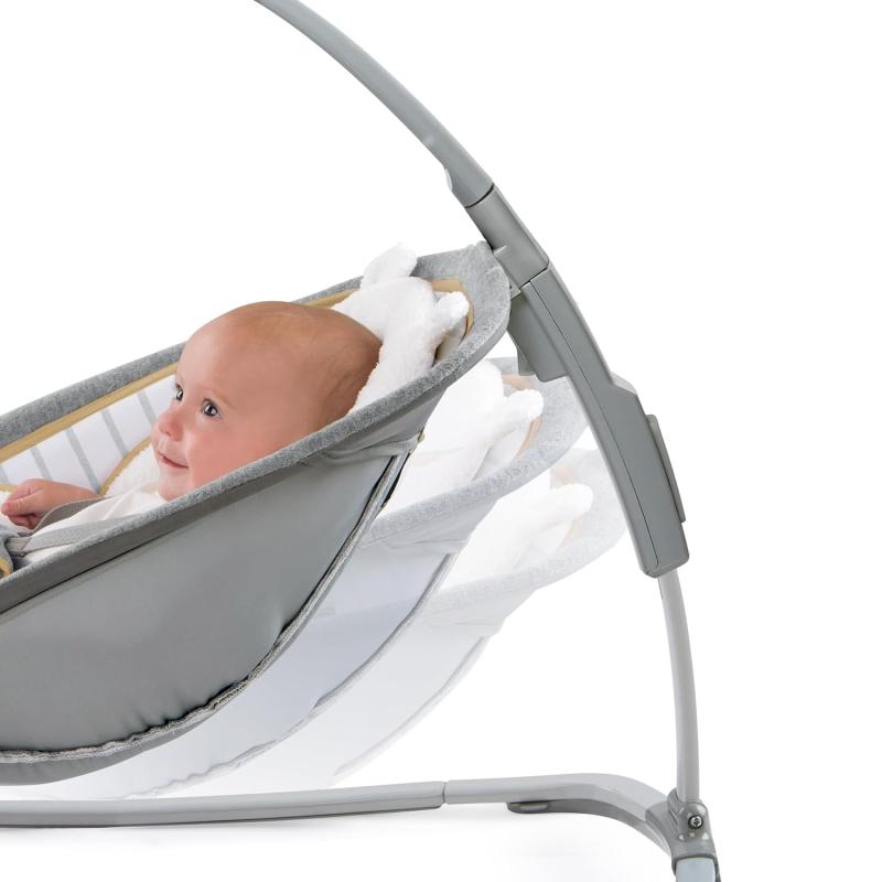 Ingenuity Bella Teddy Babywippe & Babyschaukel, Plüschsitz, Vibration, Musik, klappbar, ab Geburt bis 30 Monate, max. 18 kg