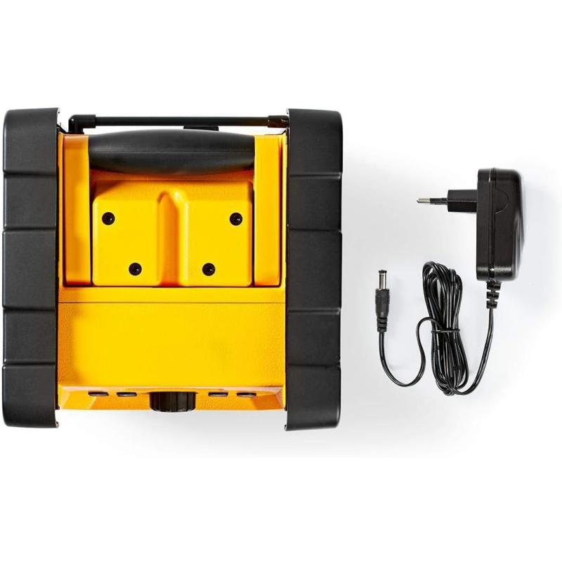 NEDIS FM-Radio | Tisch Ausführumg | FM | Batteriebetrieben/Netzstromversorgung | Digital | 15 W | Monitorgröße: 2.2" | Blau-weiß Monitor | Bluetooth® | IPX5 | Tragegriff | Gelb/Schwarz
