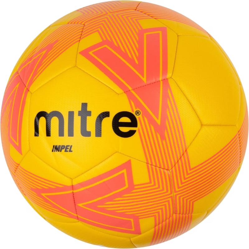 Mitre Impel L30P Fußball, hohe Strapazierfähigkeit, Formbeständigkeit, Gelb/Orange, 4