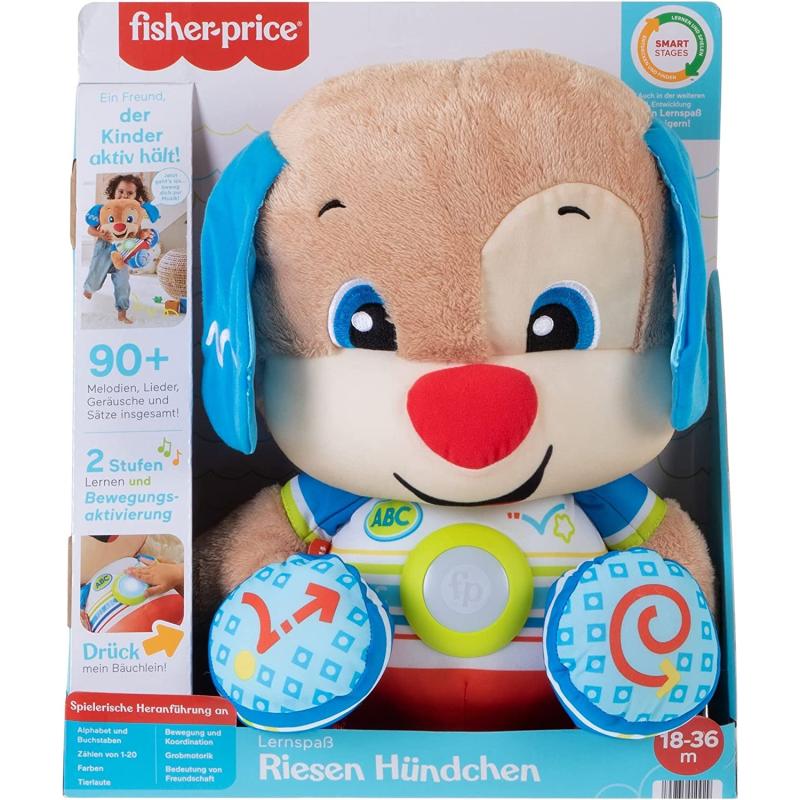 Mattel HCJ15 - Fisher-Price - Plüschfigur mit Licht und Sound, 40cm, Lernspaß Riesen-Hündchen