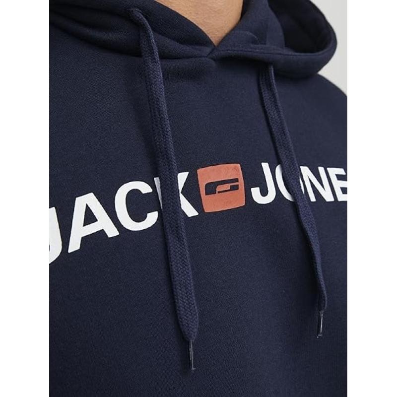 JACK & JONES Male Kapuzenpullover Logo Kapuzenpullover NAVY - L