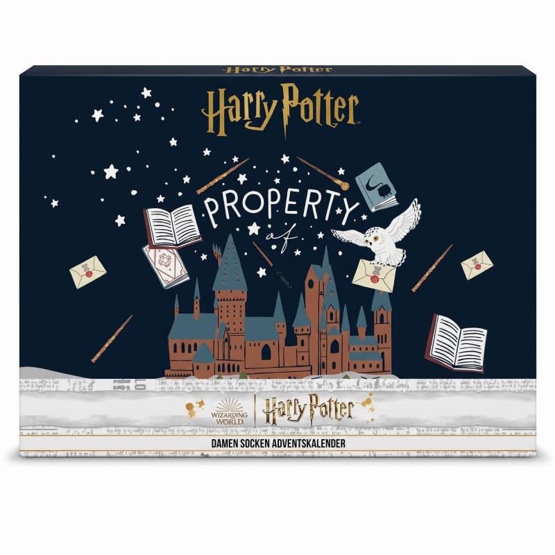 HARRY POTTER - DAMEN Adventskalender 12 Paar Socken 35-41 ( 6 Paar Socken & 6 Paar Sneaker ) PROPERTY